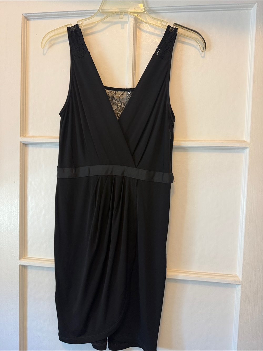 BCBGeneration Black Sleeveless Wrap-Front Mini Dress